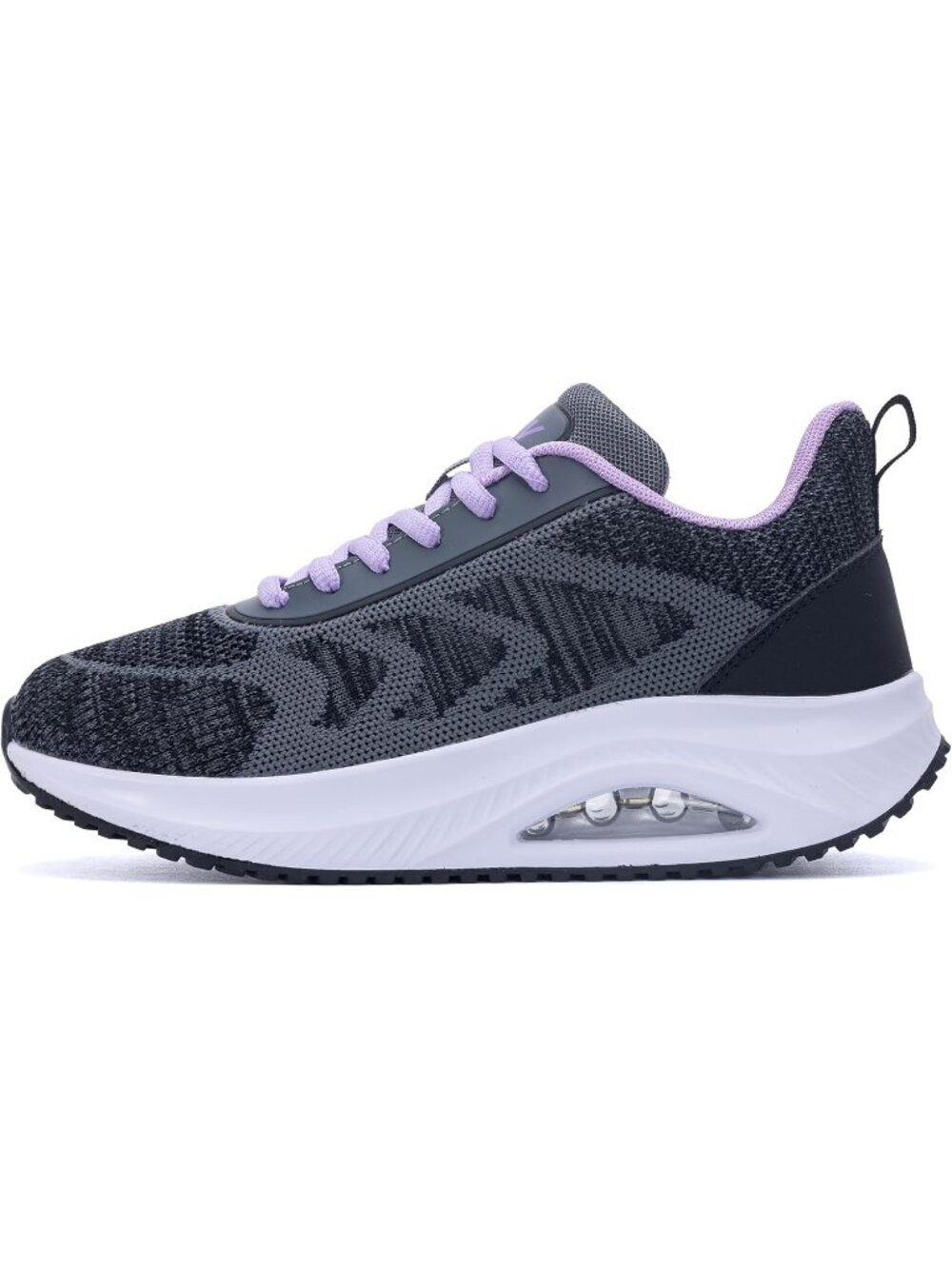 Women's Purple Grey Sneakers Lace-up Slip On Walking Tennis Shoes Easy To Wear